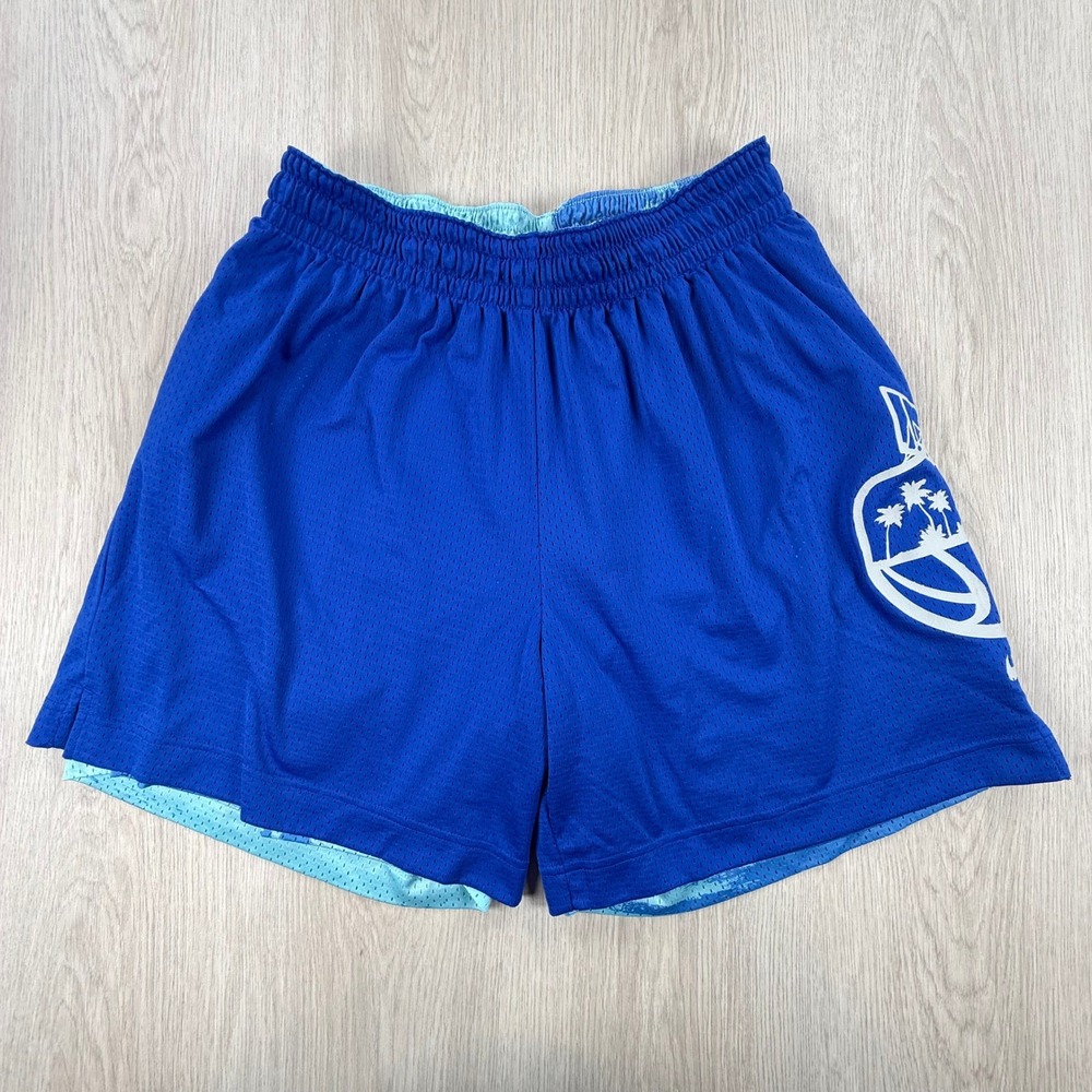 Basketball Shorts Nike Mens L Blue Reversible Palm Tree‎ Trident DV9607-482